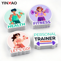 Autocollants personnalisés pour le fitness, autocollants avec logo, autocollants découpés, autocollants en vinyle imperméables, haute brillance pour les emballages de bouteilles d'eau, entreprise