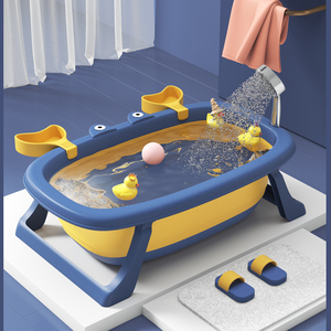Customer Logo Household Large Foldable Bath Tub Kids Portable Plastic Folding Baby Bath Tub And Shower For Baby