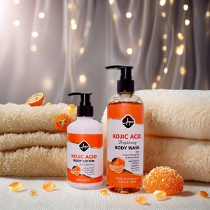 Votre Logo <span class=keywords><strong>Meilleur</strong></span> et Vente Chaude <span class=keywords><strong>Gommage</strong></span> Corps Naturel et Bio KOJIC, Nettoyant Corps et Lait Corporel Soin Éclaircissant Peau au KOJIC ACIDE, Kit Complet - Product Image 4