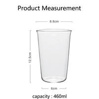 Mug à café en verre borosilicate de 460 ml, design moderne, résistant aux hautes températures, transparent, compatible micro-ondes et lave-vaisselle