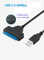Cable Adaptador OEM de 0.2m 0.3m 0.5m 2.5 Pulgadas para Disco Duro Externo HDD SSD SATA USB 3.0 a SATA, Conector IDE SATA para Computadora