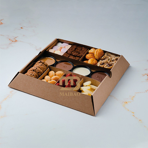 Caja de comida piramidal dorada con logo personalizado, embalaje con compartimentos, para catering, aperitivos, pan, pasteles, postres, plato de aperitivos - Product Image 4