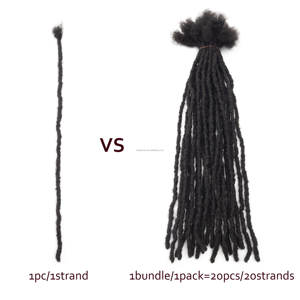 Noir Naturel Extensions De Dreadlocks Cabello humano Inter Locs Extensiones para Caribe y <span class=keywords><strong>Rasta</strong></span> - Product Image 3