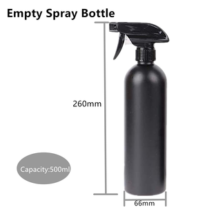 Luxury <b>Empty</b> 300ml 500ml 17oz HDPE Round Black <b>Spray</b> <b>Bottles</b> With Trigger - Product Image 2