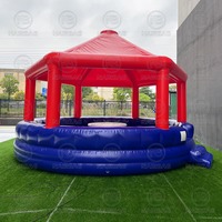 Bar de piscine gonflable avec auvent, comptoir de bar gonflable géant avec toit, bar lounge gonflable portable pour fêtes et événements en plein air