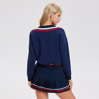 Fabricant de tricots Logo personnalisé Col V Chemise à manches longues Pull en tricot Maillots de basket-ball de football Pulls