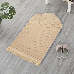 Tapis de prière musulman arabe moderne et portable en mousse à mémoire de forme avec design tissé rembourré lavable pour la maison et les voyages - Product Image 1