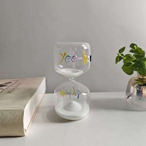 Reloj de Arena de Vidrio Soplado a Mano Moderno, <span class=keywords><strong>Temporizador</strong></span> de <span class=keywords><strong>20</strong></span> <span class=keywords><strong>Minutos</strong></span> con Letras Personalizadas para Oficina y Regalo, Venta al Por Mayor - Product Image 5
