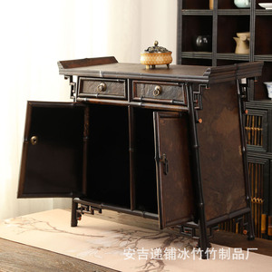Mueble de Bambú para Té con Cajones, Estilo Antiguo, Caja de Almacenamiento de Bambú Lacado para Juego de Té, Mueble de Mesa - Product Image 4