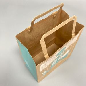 Customized Recycled Kraft Paper Gift <b>Bag</b> with Patch Handle Offset Printing for Sushi <b>Bread</b> Chocolate Cookie - Product Image 5