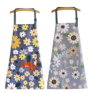 Tablier de Chef en Coton à Motifs Floraux Sans Manches, Réglable pour la Cuisine, Imperméable, avec Poches, Lavable, Réutilisable et Durable - Product Image 4
