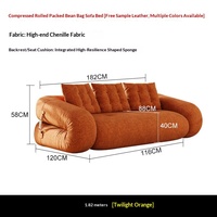 Nouveau Canapé Pliant en Tissu Crème Style Moderne Simple Trois Places pour Appartement Compact – Mobilier Gain de Place pour Salon