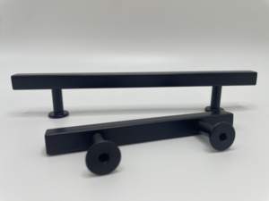 Poignées de bar classiques modernes en acier noir mat carrées réglables écologiques durables pour la cuisine, le bar à domicile, la chambre à coucher, les meubles - Product Image 1