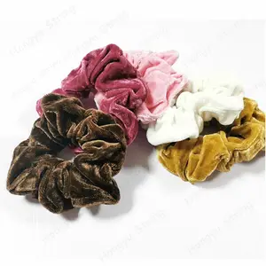 Bandas de goma para el pelo para niña, cintas elásticas de terciopelo de Color sólido, 5 colores, 2021
