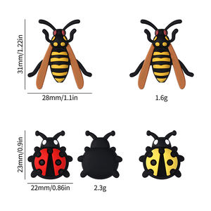 ลูกปัดซิลิโคนรูปแมลงเต่าทองและตัวต่อ 3 มิติ Bestwx น้ำหนัก 5 กรัม สำหรับตกแต่งปากกา ของขวัญวันหยุด จี้ห้อย อุปกรณ์เสริม - Product Image 5