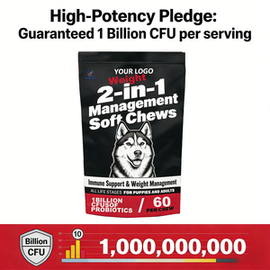 Suplemen Penurun Berat Badan Anjing OEM/ODM Soft Chews dengan 1 Miliar Probiotik untuk Metabolisme Sehat & Otot Ramping - Product Image 6