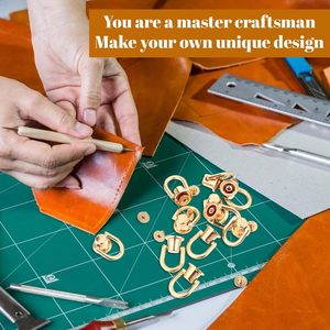 D Rings For <b>Purse</b> PCS Rivets For Leather Crafting Degree Rotatable Brass Ball Studs Metal <b>Purse</b> Strap Hardware Wallet Crossbody - Product Image 6