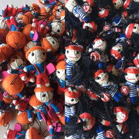 Porte-clés de mini poupée voodoo, mini jouet en peluche fait à la main, avec logo personnalisé, vente en gros, 20 pièces