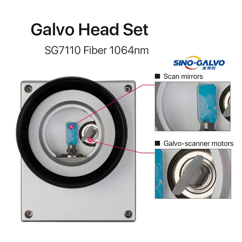 ऑटो फोकस 3D 10mm Galvo स्कैनर गैल्वेनोमीटर Galvano सिर SG7110 के लिए फाइबर लेजर अंकन मशीन