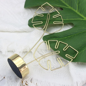 Supporto per Memo in Metallo Dorato, Porta Note a Forma di Foglia, <span class=keywords><strong>Clip</strong></span> Decorativa per Foto e Biglietti da Tavolo per Matrimoni e Ufficio - Product Image 6