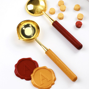 Cylindrical Handle <b>Sealing</b> <b>Wax</b> Spoon Copper Classic Wedding Craft Supplies Tool - Product Image 4