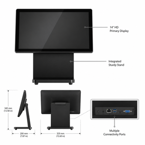 High Performance Q5 POS System Intel Core i5 i3 8GB 128GB 14 Inch Touch Screen Cash Register with LED8 Customer Display & WiFi - Product Image 6