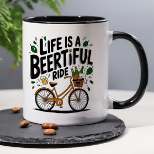 Tasse à café en céramique de qualité 3a de 11 <span class=keywords><strong>oz</strong></span>, motif humoristique de marque Diytree "La vie est un beau <span class=keywords><strong>voyage</strong></span>" pour anniversaire de bureau à la maison - Product Image 5