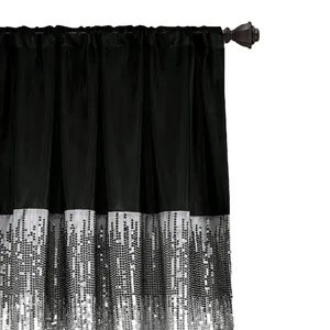 Cheaper polyester pleated eyelet window curtain