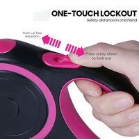 Laisse rétractable automatique 3M 5M pour animaux de compagnie, personnalisable, en nylon, pour l'entraînement et la traction des petits et grands chiens et chats