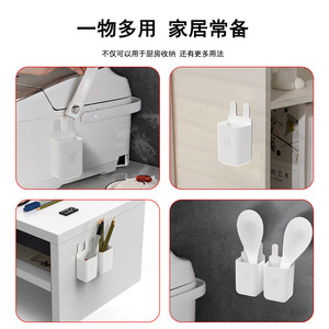 Rice Scoop Holder With Suction Cup White Kitchen Storage Rack For Rice <b>Cooker</b> Minimalist Design <b>Multi</b> <b>Function</b> - Product Image 5