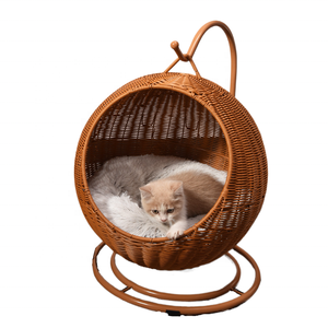 Caja <span class=keywords><strong>de</strong></span> arena <span class=keywords><strong>de</strong></span> ratán <span class=keywords><strong>de</strong></span> lujo para gatos, cesta colgante fresca para mascotas, alfombrilla para perros hecha a mano, <span class=keywords><strong>cuna</strong></span> para mascotas para todas las estaciones - Product Image 1