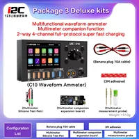 AIXUN I2C C10 Ampèremètre numérique à forme d'onde ultra-précis 0-36V, testeur de détection de charge et de mesure de tension F290