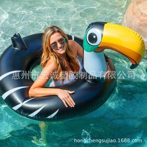 Flotador inflable de tucán negro de 120 cm para adultos, novedoso, para natación y deportes acuáticos. - Product Image 2