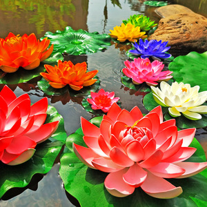 Fleur de <span class=keywords><strong>lotus</strong></span> artificielle flottante en EVA pour la décoration des étangs et des aquariums - Product Image 3