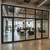 Cloison de séparation en verre à cadre en aluminium, insonorisée, en verre trempé, cloison de bureau, cloison amovible modulaire, cloison commerciale