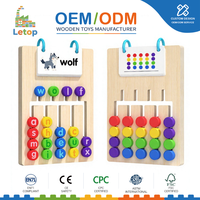 Rompecabezas de Madera de Doble Cara con 5 Colores, Juego de Palabras para Niños, Montessori, Tablero de Lógica para Combinar Letras, Regalo Educativo