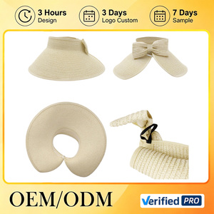 Viseras de ala ancha con logo personalizado HKZB, sombreros de paja plegables, sombrero de paja portátil plegable para pesca al aire libre unisex - Product Image 2