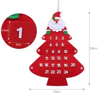 Offre Spéciale feutre De Noël 24 jours calendrier de L'avent Santa Claus Calendrier Avec poches pour décoration
