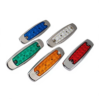 Feux latéraux de camion LED ABS 12V de forme ovale universelle Lighttime, nouveaux feux de gabarit bleus pour remorque, garantie de 2 ans