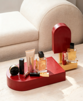 Boîte rigide rouge bordeaux brillante pour gloss à lèvres, emballage personnalisé de luxe pour cosmétiques, soins de la peau, rouges à lèvres, boîte en papier et cuir pour parfums