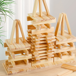 Juego de bloques de madera personalizados de 51 piezas, juegos educativos, torre de apilamiento, construcción digital con dados de 4 piezas - Product Image 5