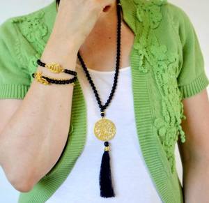 영감을 주는 주얼리 블랙 무슬림 묵주 33개의 성스러운 구슬 오닉스 남성 이슬람 스톤 무슬림 기도 구슬, 이슬람 말라 펜던트 주얼리 도매 - Product Image 6