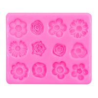 Moule en silicone pour décoration de gâteaux et de fondants, forme rectangulaire, variante 3D, orchidée vive, fleur de prunier, fleur de pêche, tournesol