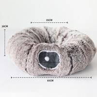 Lit pour chat PKY, type grotte, et tapis de couchage pour chien avec double ouverture, lavable, 2 en 1, tunnel pour chat chaud et confortable pour l'hiver