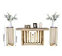 Table console moderne de luxe en marbre avec entrée en acier inoxydable Meubles de salon pour la maison pour le couloir de la villa