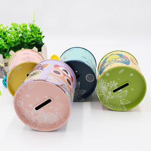 कार्टून राउंड ओएल राजकुमारी एल्सा बच्चों की पिगी बैंक टिनप्लेट धातु कबूतर बैंक पेन धारक छात्र रचनात्मक पुरस्कार उपहार - Product Image 6