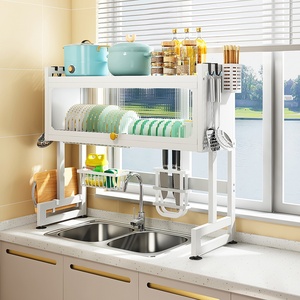 Estante <span class=keywords><strong>de</strong></span> almacenamiento <span class=keywords><strong>de</strong></span> cocina para el hogar a prueba <span class=keywords><strong>de</strong></span> polvo, palillos <span class=keywords><strong>de</strong></span> Metal, cuchillo, cuenco, organizador <span class=keywords><strong>de</strong></span> platos, fregadero, cesta, cuenco, estante para un acceso conveniente - Product Image 3