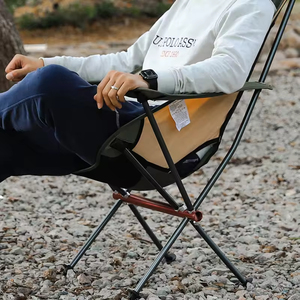 Chaise pliante de camping en alliage d'aluminium avec accoudoirs, idéale pour la pêche, les pique-niques, la plage - En stock - Product Image 3