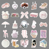 50 Pièces Nœuds Papillon Style Instagram Rose Blanc Mignon Frais Cœur de Fille Étanche Décoratif pour Téléphone, Journal et Électronique Grand Public