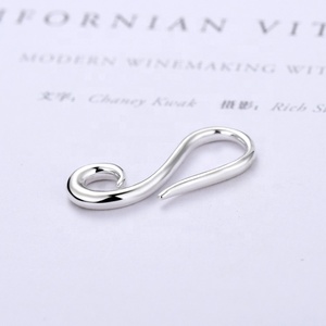 925 Sterling <span class=keywords><strong>Silver</strong></span> <span class=keywords><strong>S</strong></span> móc Clasp pháp fishhook nối khóa cho Bead da Vòng đeo tay & Vòng cổ đồ trang <span class=keywords><strong>s</strong></span>ức làm nguồn cung cấp - Product Image 4